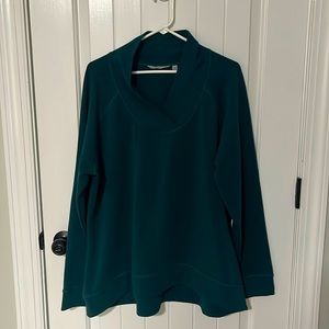 Athleta 2x dark teal green sweater